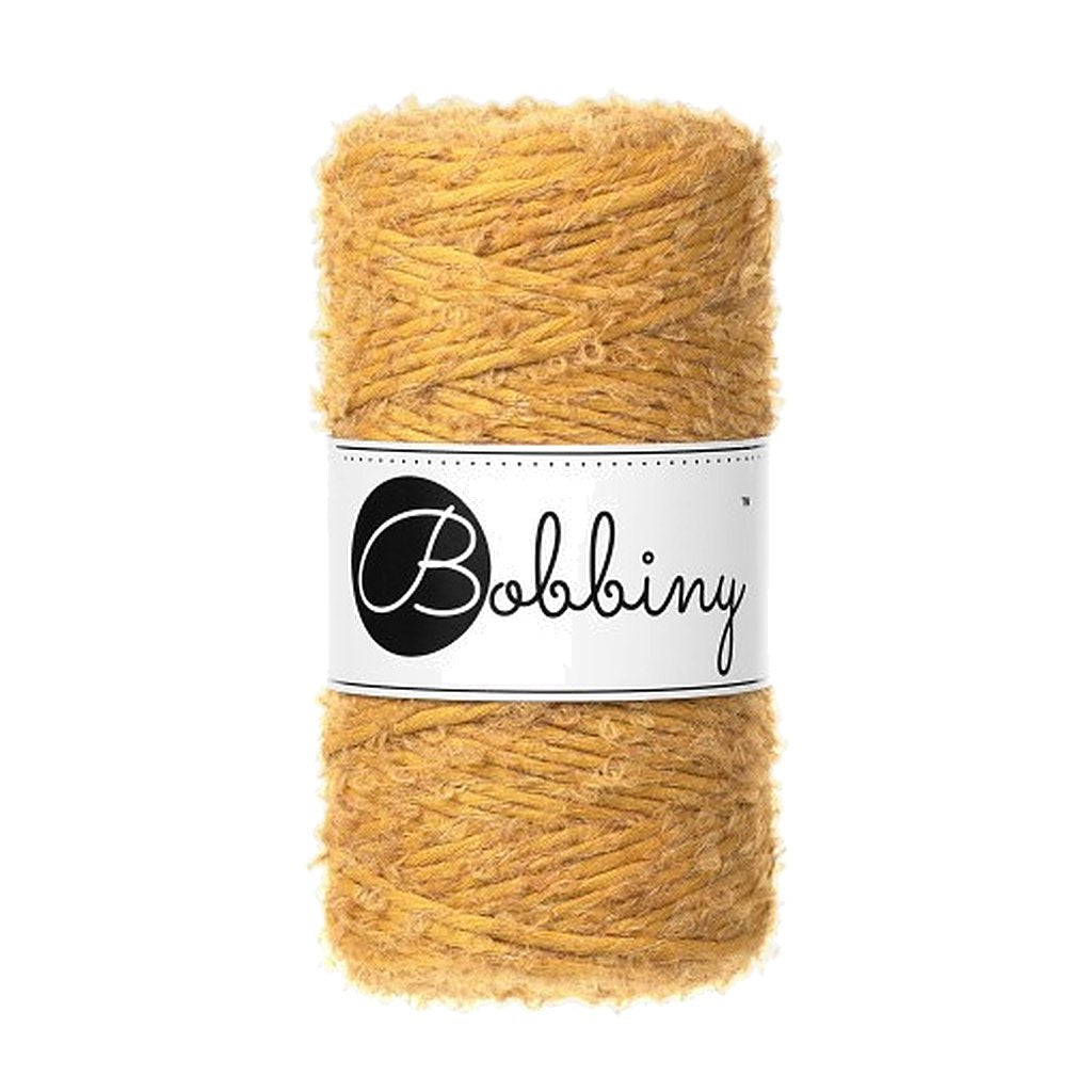 Bobbiny Boucle Makramee Garn 3mm, Farbe Mustard – Baumwolle bei Lieblingsgarn