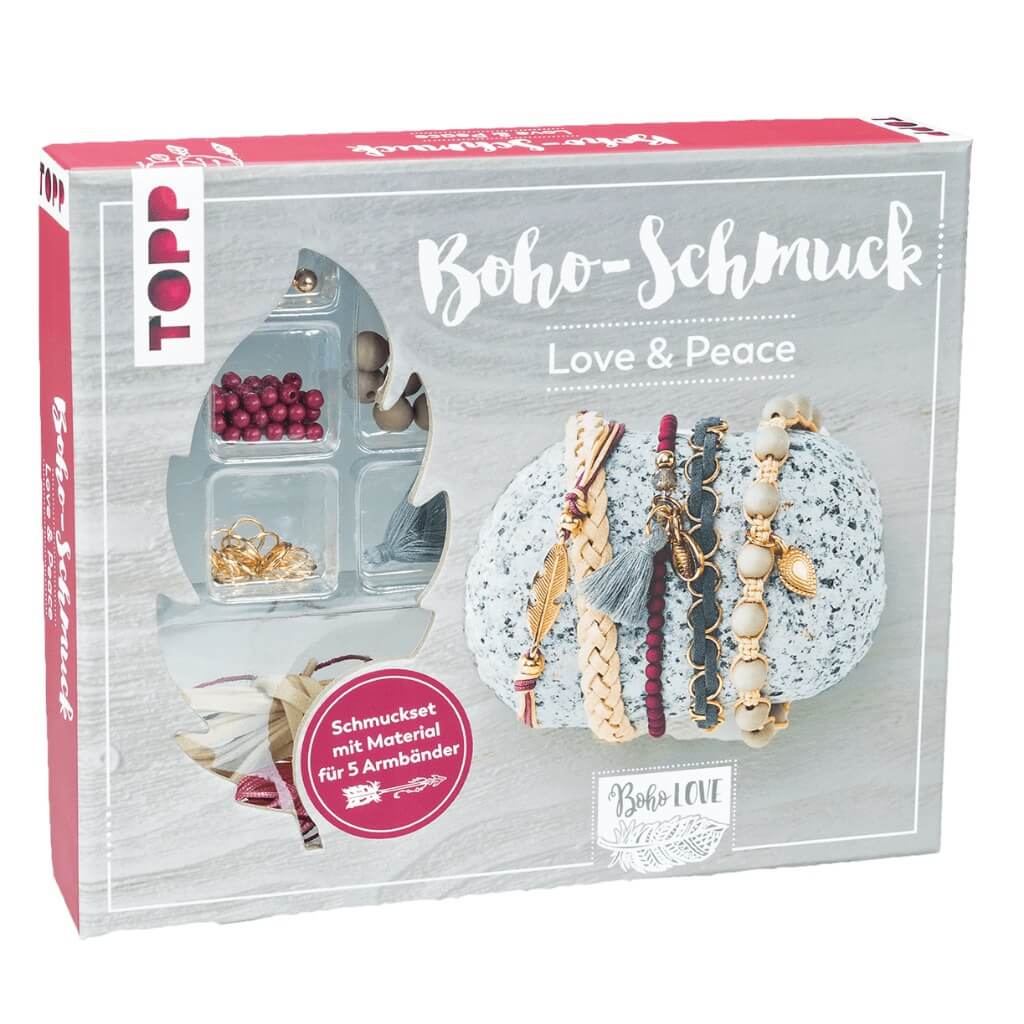 Topp TOPP Boho-Schmuck Love &amp; Peace - Schmuckset Lieblingsgarn