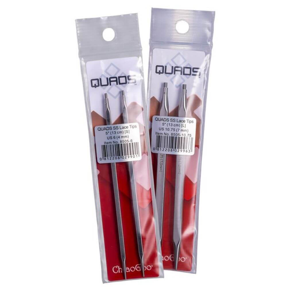 ChiaoGoo Quads Lace auswechselbare Nadelspitzen, Farbe 10 – Metall bei Lieblingsgarn