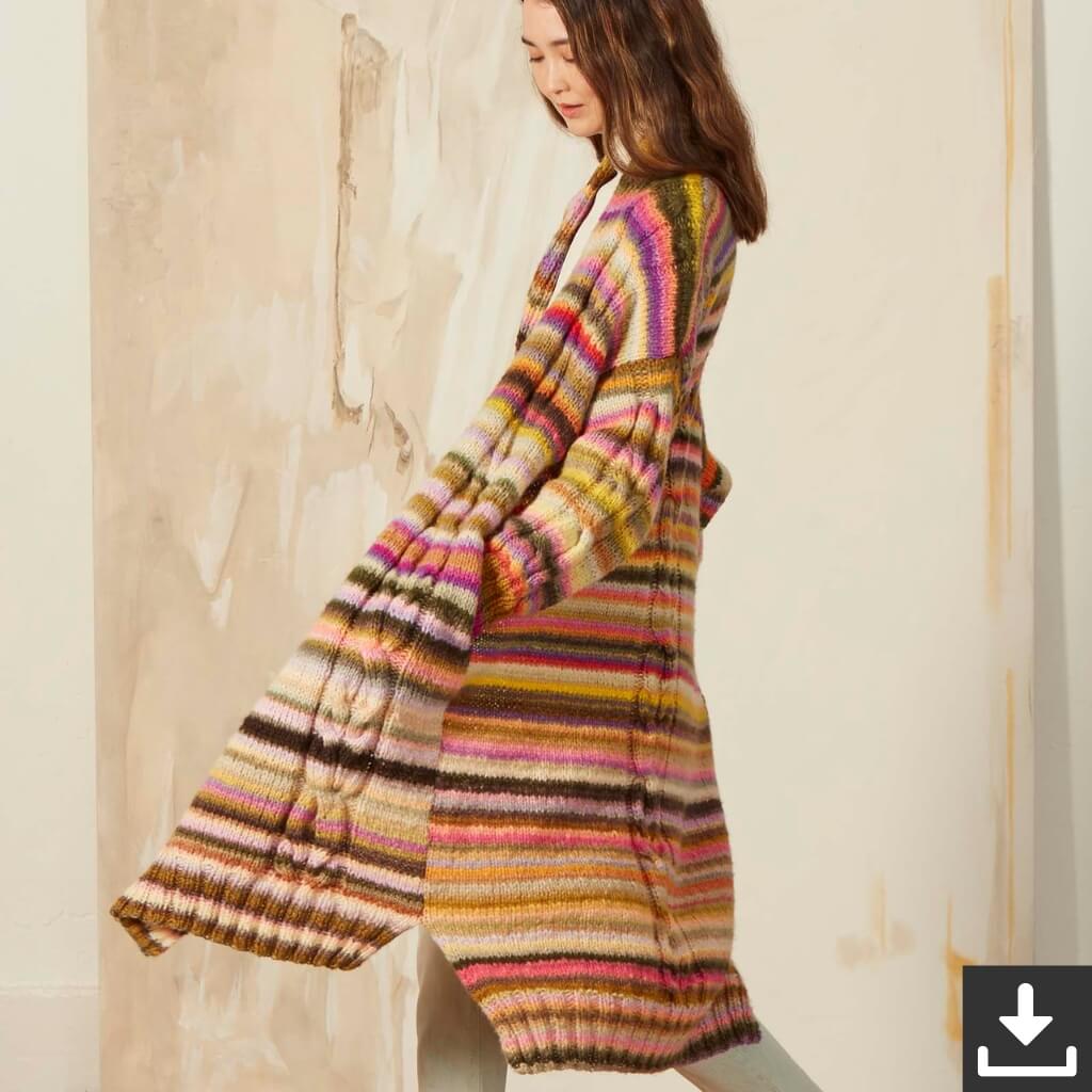 Lang Yarns Pattern Gestreifter Mantel Strickanleitung - Lang Yarns (PDF) bei bei bei bei bei bei bei bei bei Lieblingsgarn