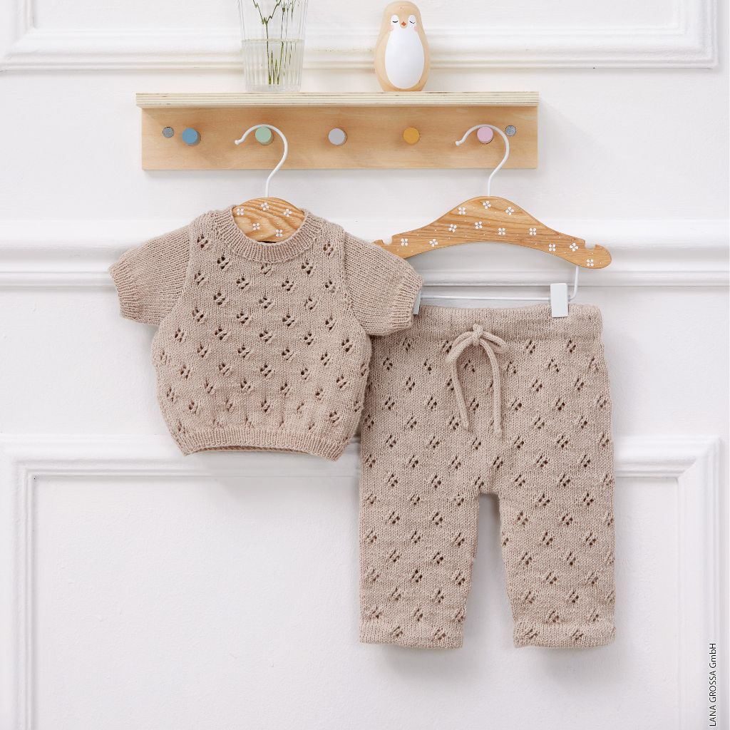 Lana Grossa Cool Wool Baby Kurzarmpulli - Lana Grossa Infanti Nr. 20 Modell 32 Lieblingsgarn