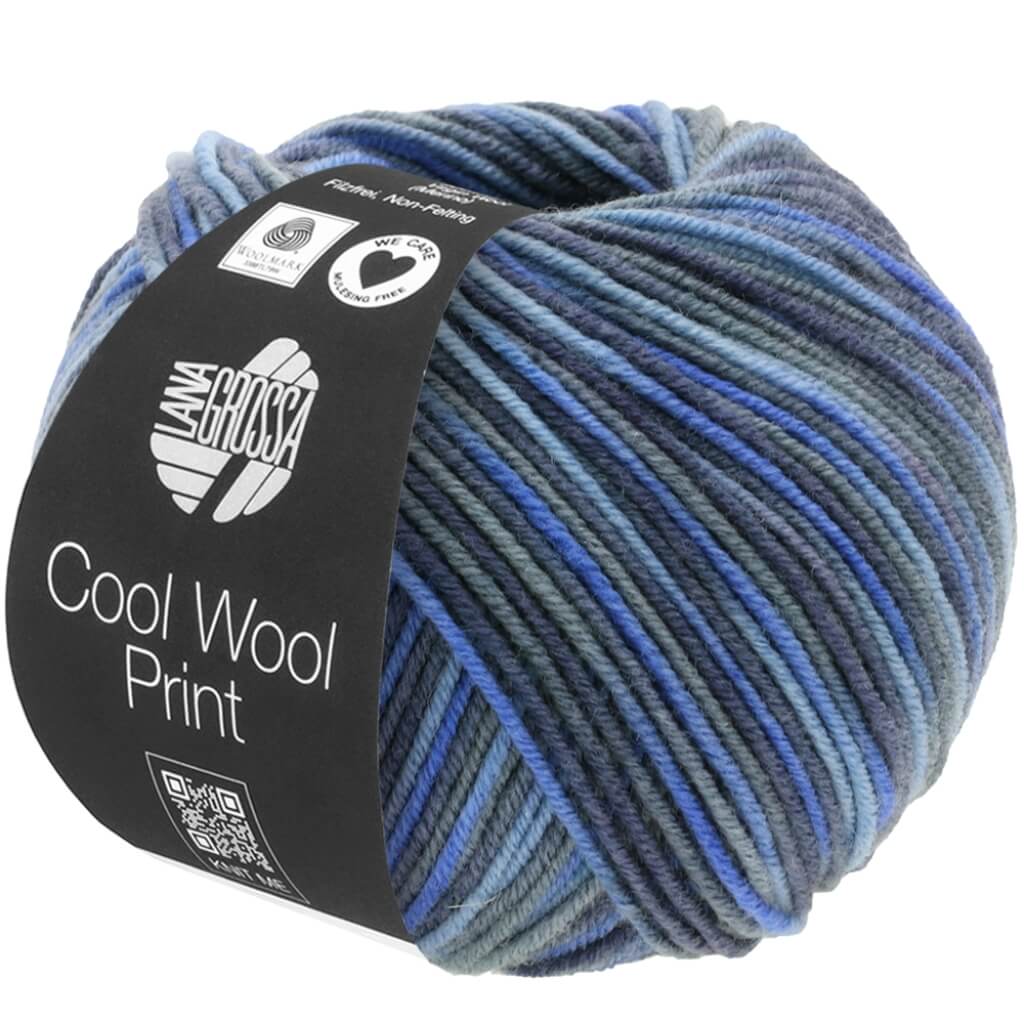 Lana Grossa 716 - Jeans/Graublau/Royal Lana Grossa Cool Wool Print 50g Lieblingsgarn