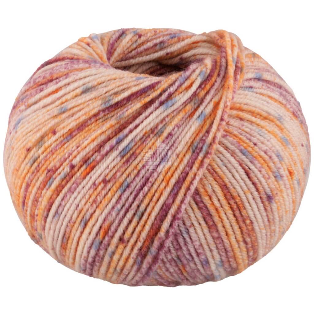 Lana Grossa 5008 - Creme/Brombeer/Orange/Jeansblau Lana Grossa Cool Wool Spots Lieblingsgarn