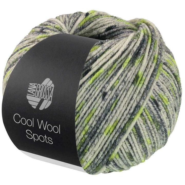 Lana Grossa 5013 - Frühlings-/Weißgrün/Hell-/Dunkelgrau Lana Grossa Cool Wool Spots Lieblingsgarn