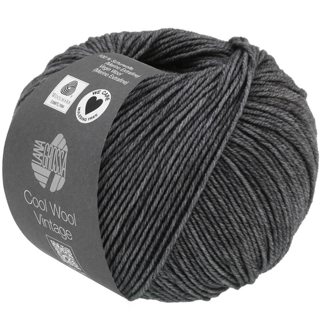 Lana Grossa Cool Wool Vintage, Farbe 7370 Anthrazit – Merino und Schurwolle bei Lieblingsgarn