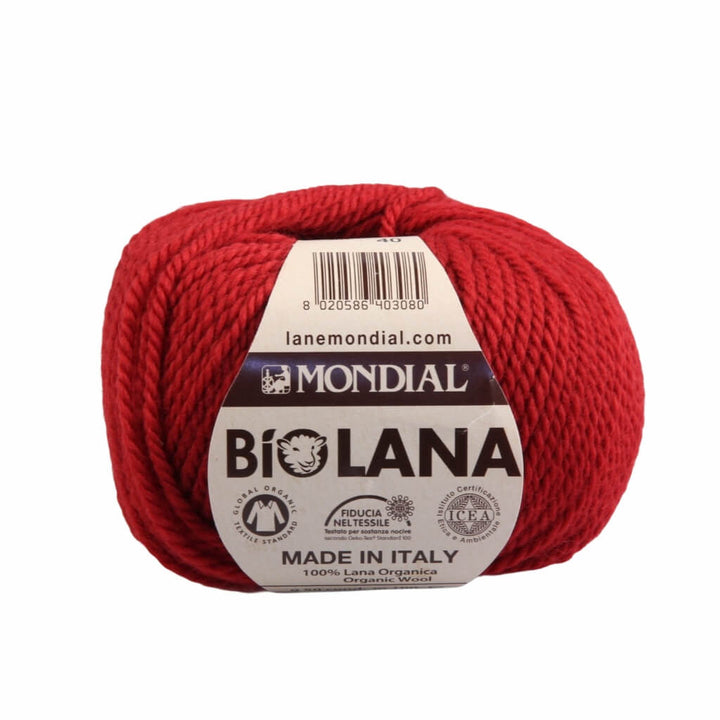 Lane Mondial 407 - Weinrot Lane Mondial Bio Lana 50g - Bio Wolle Lieblingsgarn