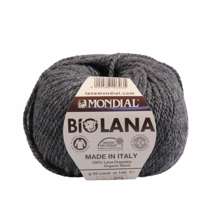 Lane Mondial 800 - Dunkelgrau Lane Mondial Bio Lana 50g - Bio Wolle Lieblingsgarn