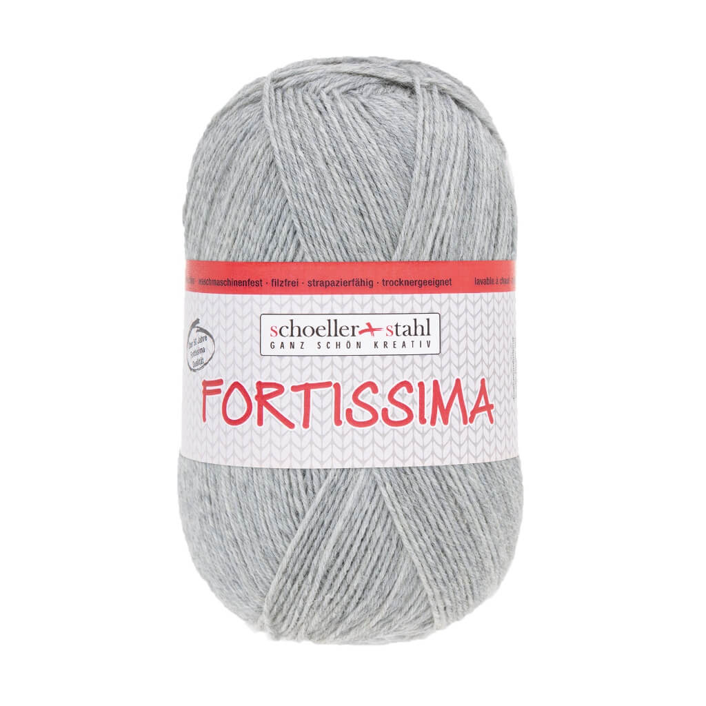 Schoeller + Stahl Fortissima Socka 100 - Sockenwolle, Farbe 2055 Grau Meliert – Polyamid und Schurwolle bei Lieblingsgarn