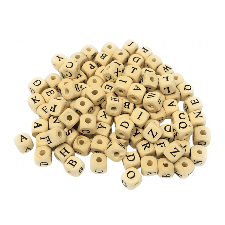 Meyco Meyco ABC-Bastelperlen aus Holz Ø 9 mm - Buchstabenperlen Lieblingsgarn