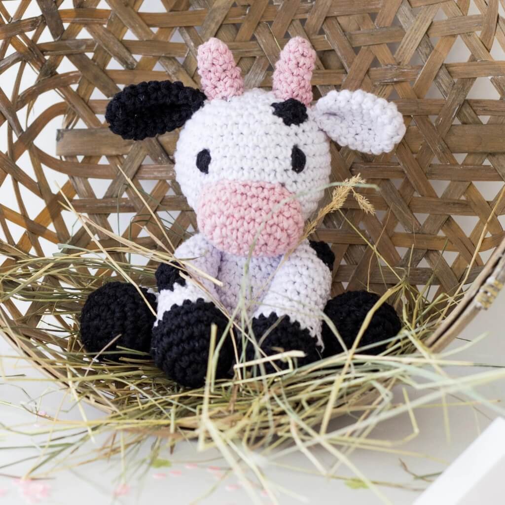 Hoooked DIY Amigurumi Häkelset Kuh Kirby Lieblingsgarn