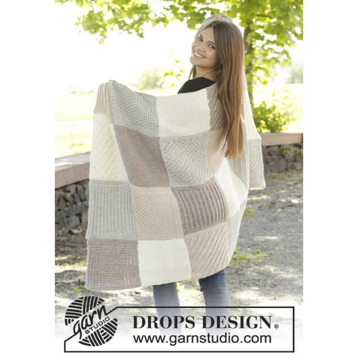 Patchwork Decke mit Musterquadraten Strickanleitung - Drops Design (PDF) bei bei bei bei bei bei bei bei bei Lieblingsgarn