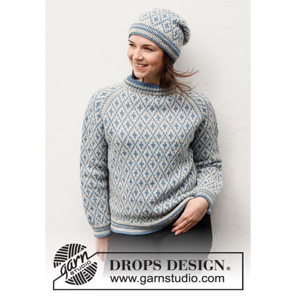 Fjord Mosaic Pullover Strickanleitung - Drops Design (PDF) bei bei bei bei bei bei bei bei bei bei bei bei bei Lieblingsgarn