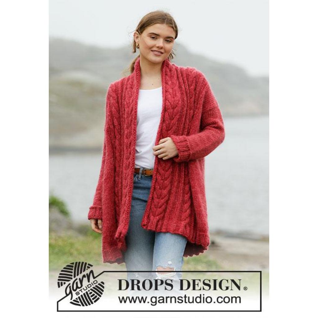 Winter Cardinal Cardigan Strickanleitung - Drops Design (PDF) bei bei bei bei bei bei bei bei bei bei bei bei Lieblingsgarn