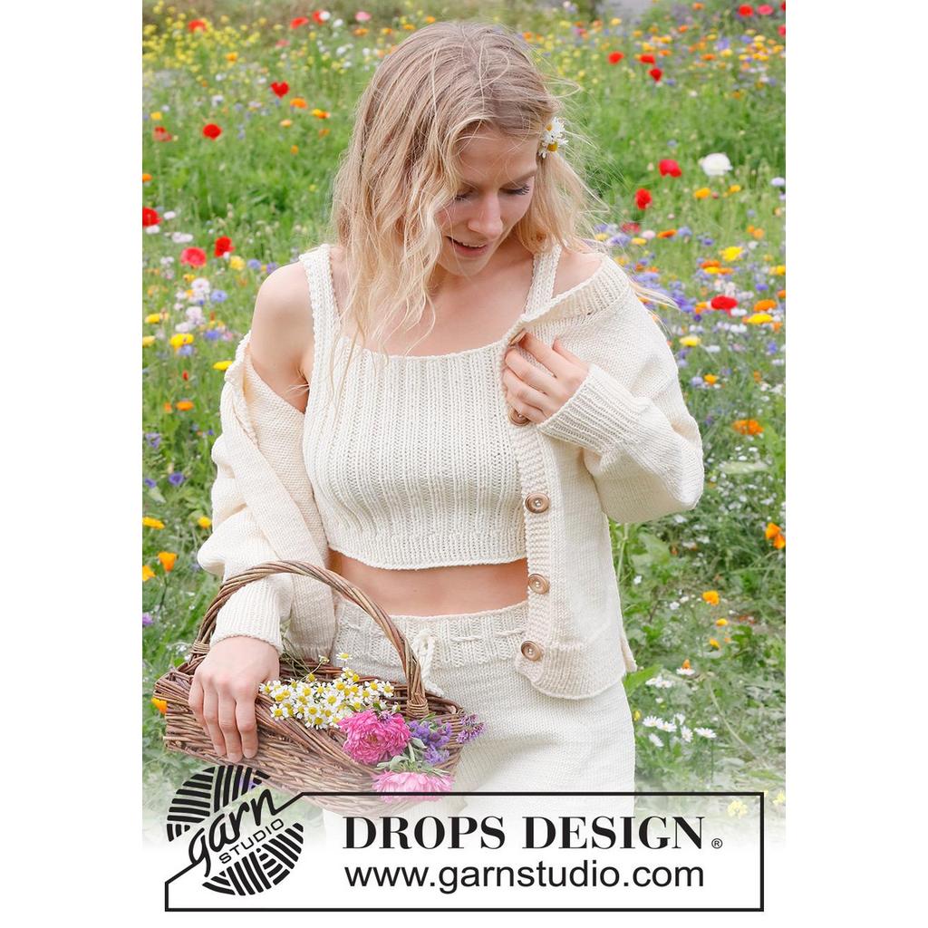 Prairie Rose Cardigan Strickanleitung - Drops Design (PDF) bei bei bei bei bei bei bei bei bei bei bei bei Lieblingsgarn