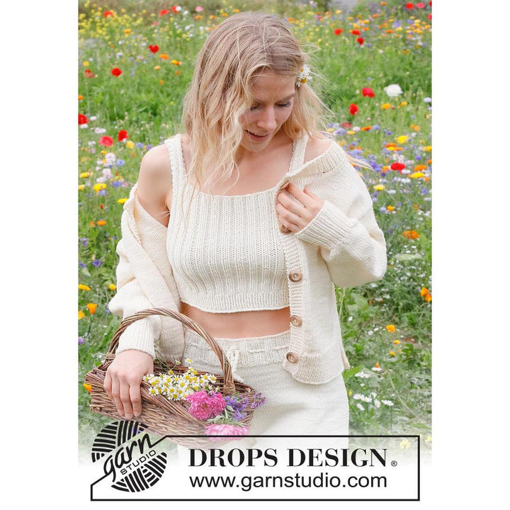 Prairie Rose Cardigan Strickanleitung - Drops Design (PDF) bei bei bei bei bei bei bei bei bei bei bei bei Lieblingsgarn