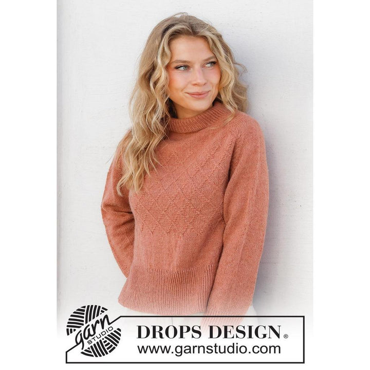 Pullover mit Zopfmuster und Sattelschulter Strickanleitung - Drops Design (PDF) bei bei bei bei bei bei bei Lieblingsgarn