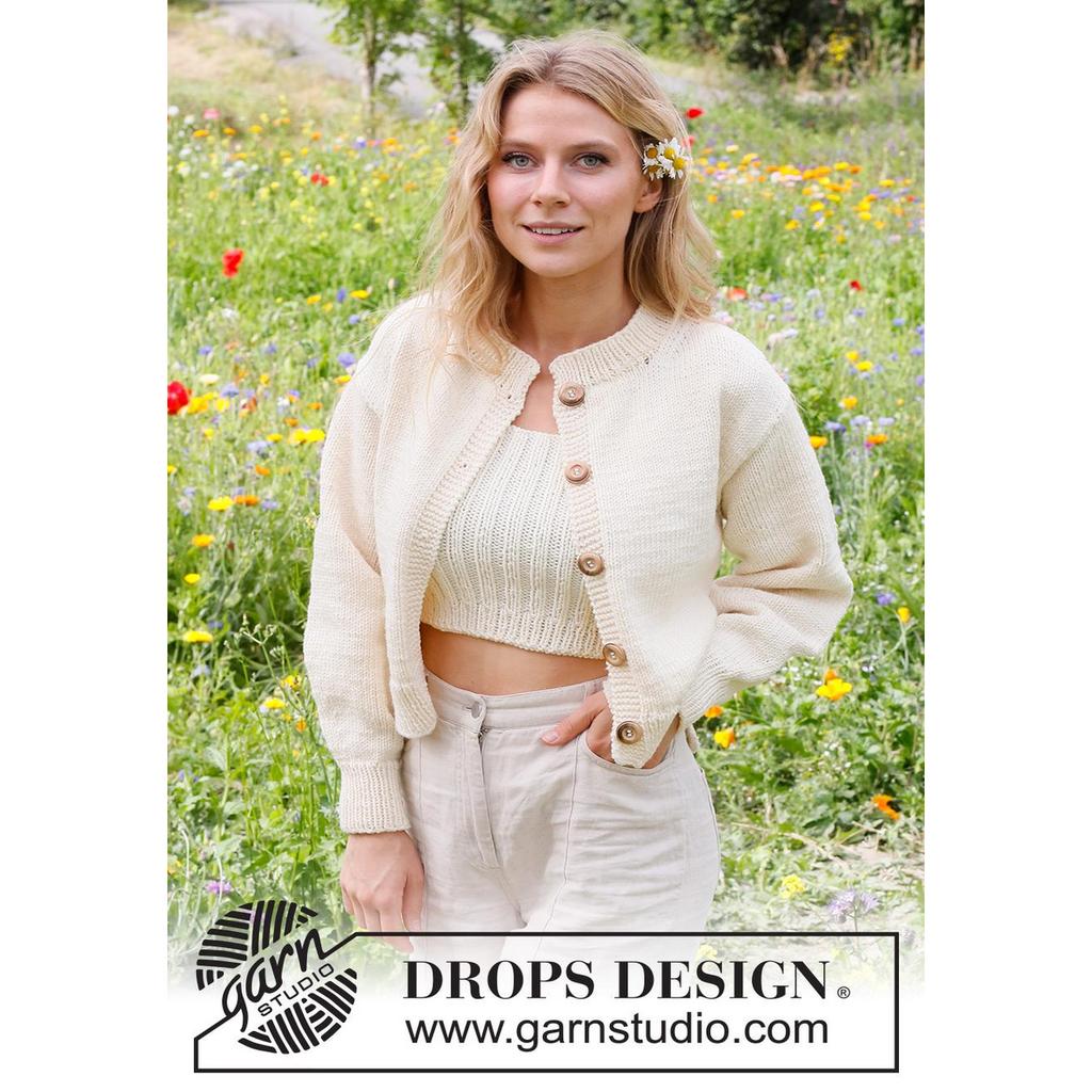 Prairie Rose Cardigan Strickanleitung - Drops Design (PDF) bei bei bei bei bei bei bei bei bei bei bei bei Lieblingsgarn
