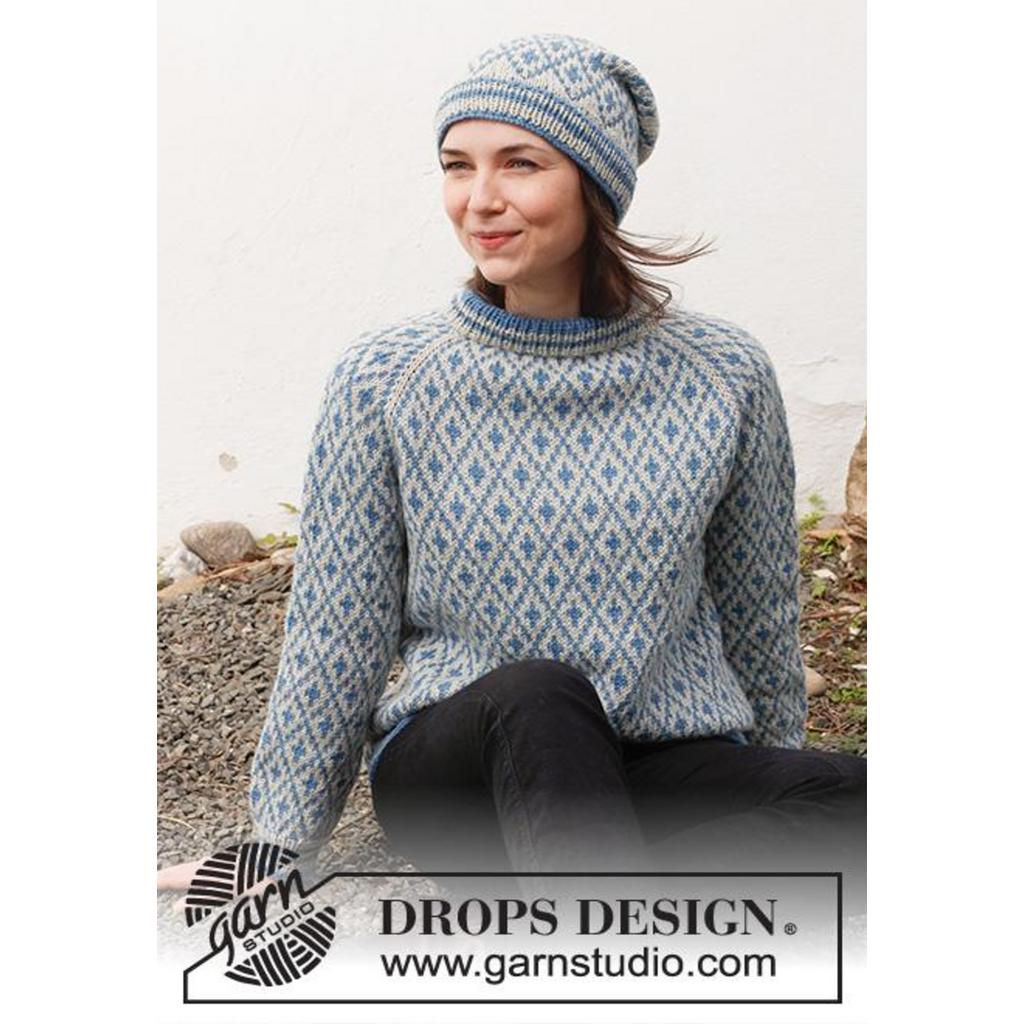 Fjord Mosaic Pullover Strickanleitung - Drops Design (PDF) bei bei bei bei bei bei bei bei bei bei bei bei bei Lieblingsgarn