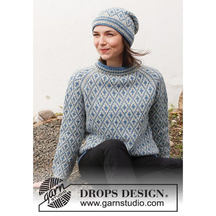Fjord Mosaic Pullover Strickanleitung - Drops Design (PDF) bei bei bei bei bei bei bei bei bei bei bei bei bei Lieblingsgarn