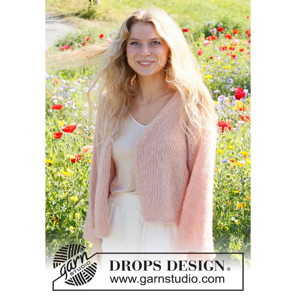Cherished Moments Strickjacke mit V-Ausschnitt Strickanleitung - Drops Design (PDF) bei bei bei bei bei bei bei Lieblingsgarn