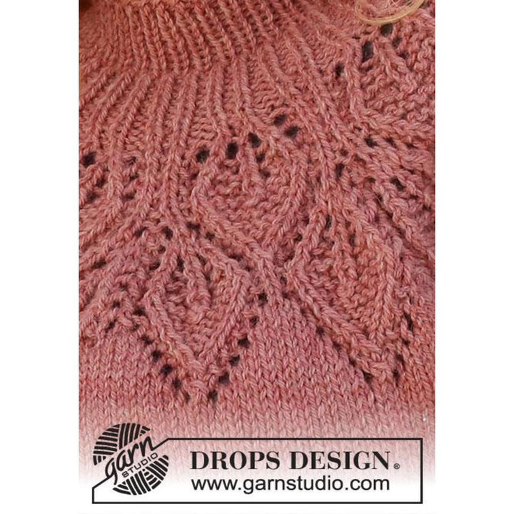 Pullover mit Blattmuster-Passe Strickanleitung - Drops Design (PDF) bei bei bei bei bei bei bei bei bei bei Lieblingsgarn