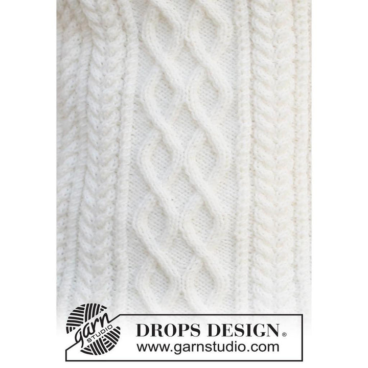 Ice Island Herrenpullover mit Zopfmuster Strickanleitung - Drops Design (PDF) bei bei bei bei bei bei bei bei Lieblingsgarn