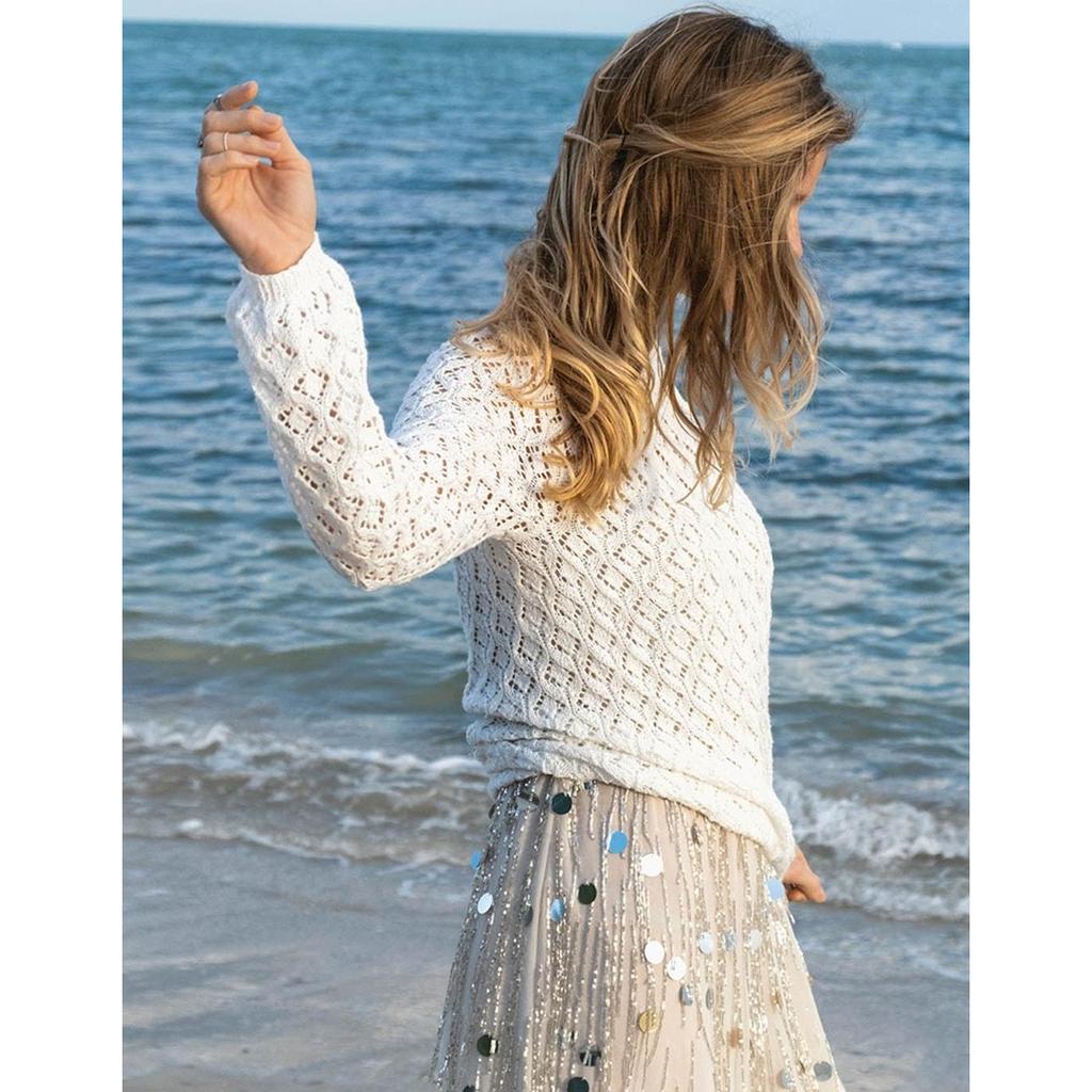 Meeresbrise Lochmusterpullover Strickanleitung - Sandnes Garn / Olaug Beate Bjelland (PDF) bei bei bei bei Lieblingsgarn