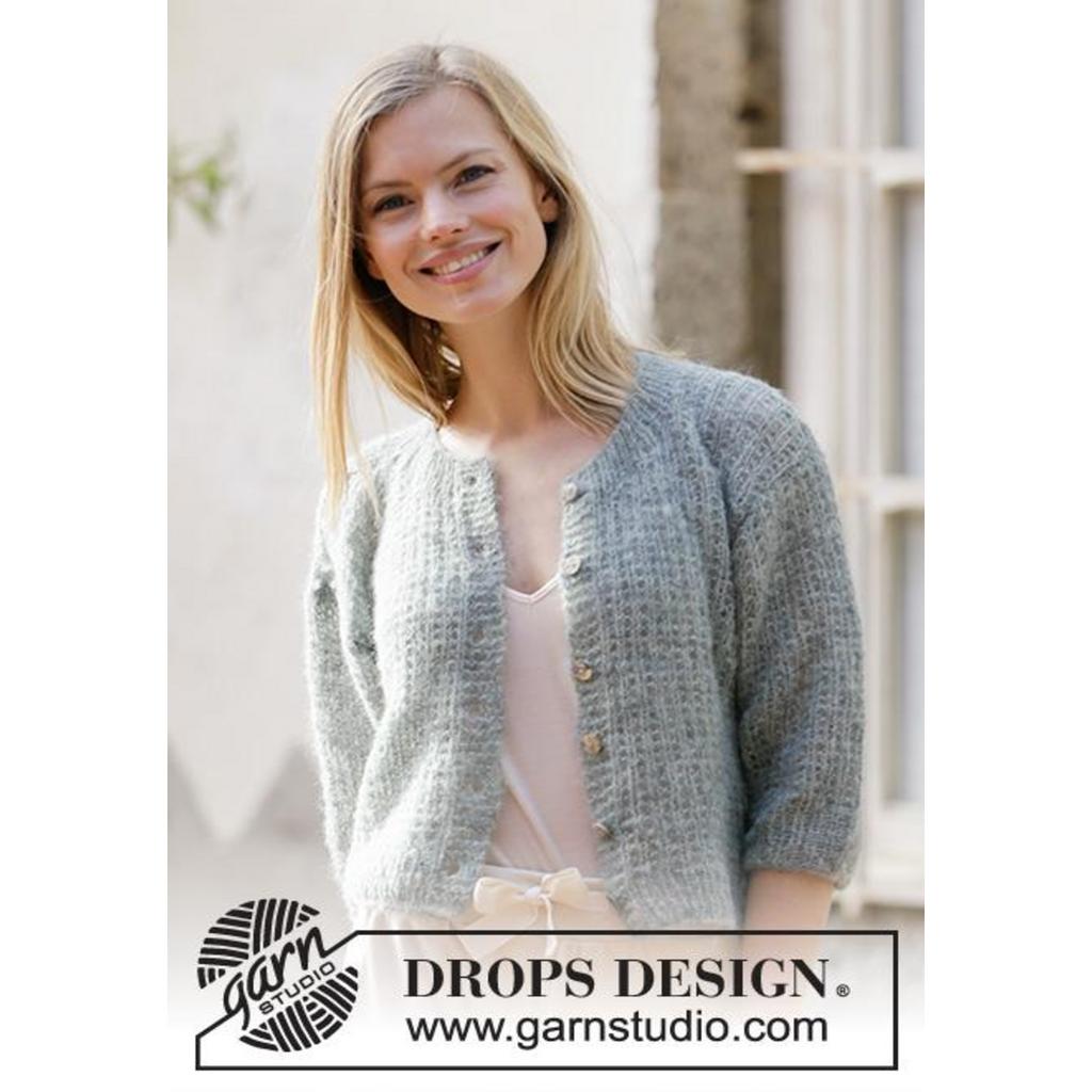 Strickjacke mit kurzen Ärmeln Strickanleitung - Drops Design (PDF) bei bei bei bei bei bei bei bei bei bei bei Lieblingsgarn
