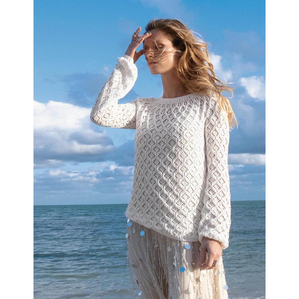 Meeresbrise Lochmusterpullover Strickanleitung - Sandnes Garn / Olaug Beate Bjelland (PDF) bei bei bei bei Lieblingsgarn
