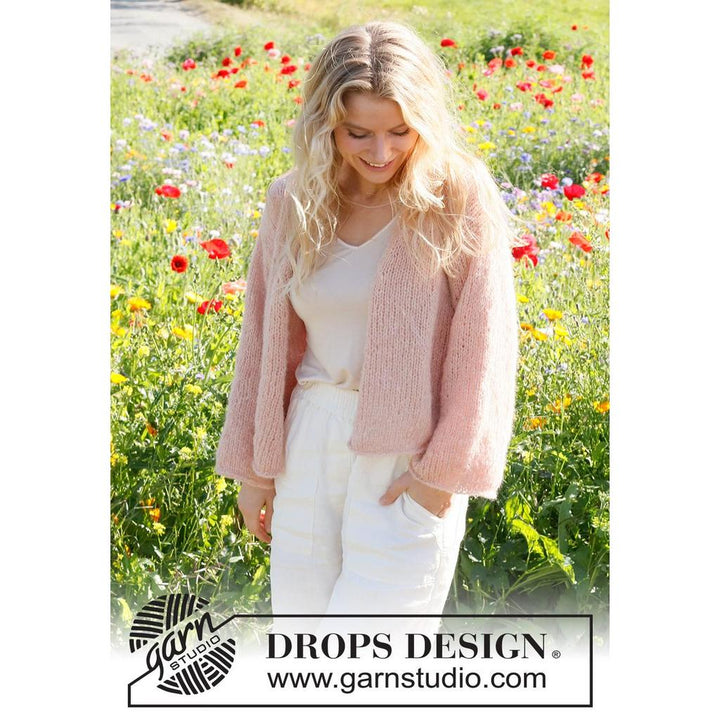 Cherished Moments Strickjacke mit V-Ausschnitt Strickanleitung - Drops Design (PDF) bei bei bei bei bei bei bei Lieblingsgarn