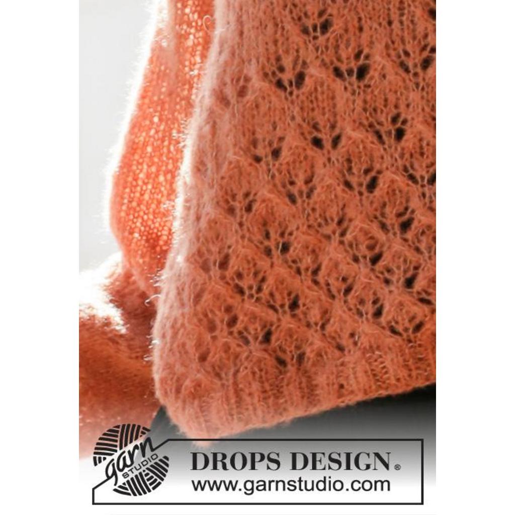 Pullover mit Raglan und Lochmuster Strickanleitung - Drops Design (PDF) bei bei bei bei bei bei bei bei bei Lieblingsgarn