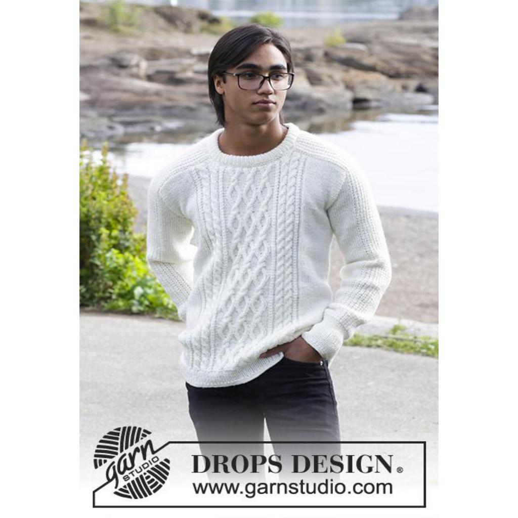 Herren Pullover mit Zopfmuster Strickanleitung - Drops Design (PDF) bei bei bei bei bei bei bei bei bei bei Lieblingsgarn