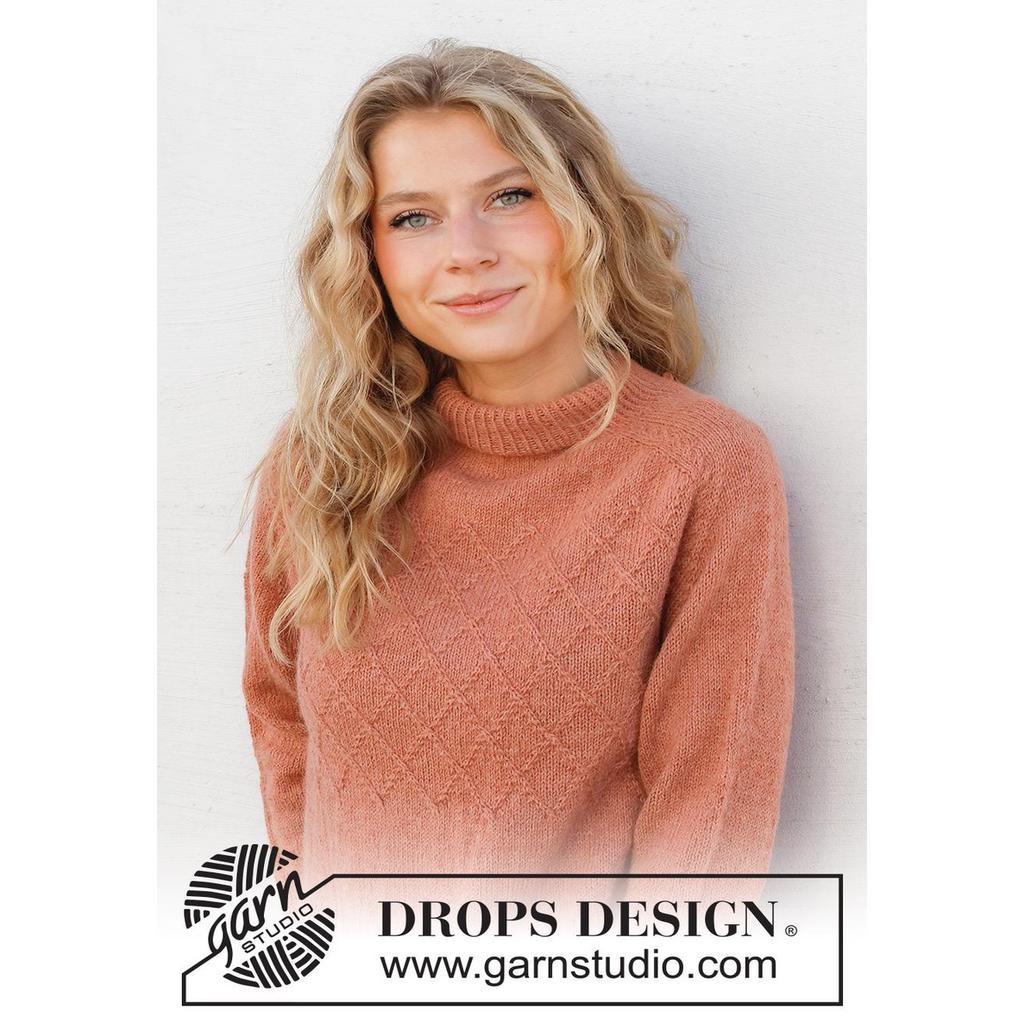 Pullover mit Zopfmuster und Sattelschulter Strickanleitung - Drops Design (PDF) bei bei bei bei bei bei bei Lieblingsgarn