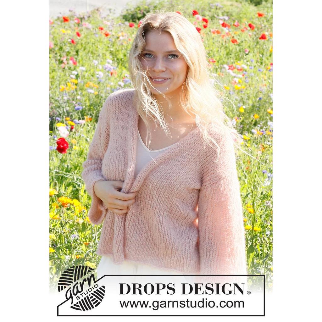 Cherished Moments Strickjacke mit V-Ausschnitt Strickanleitung - Drops Design (PDF) bei bei bei bei bei bei bei Lieblingsgarn