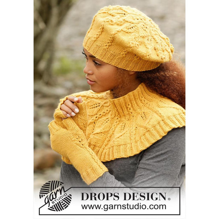 Hello Sunshine Baskenmütze Strickanleitung - Drops Design (PDF) bei bei bei bei bei bei bei bei bei bei bei bei Lieblingsgarn