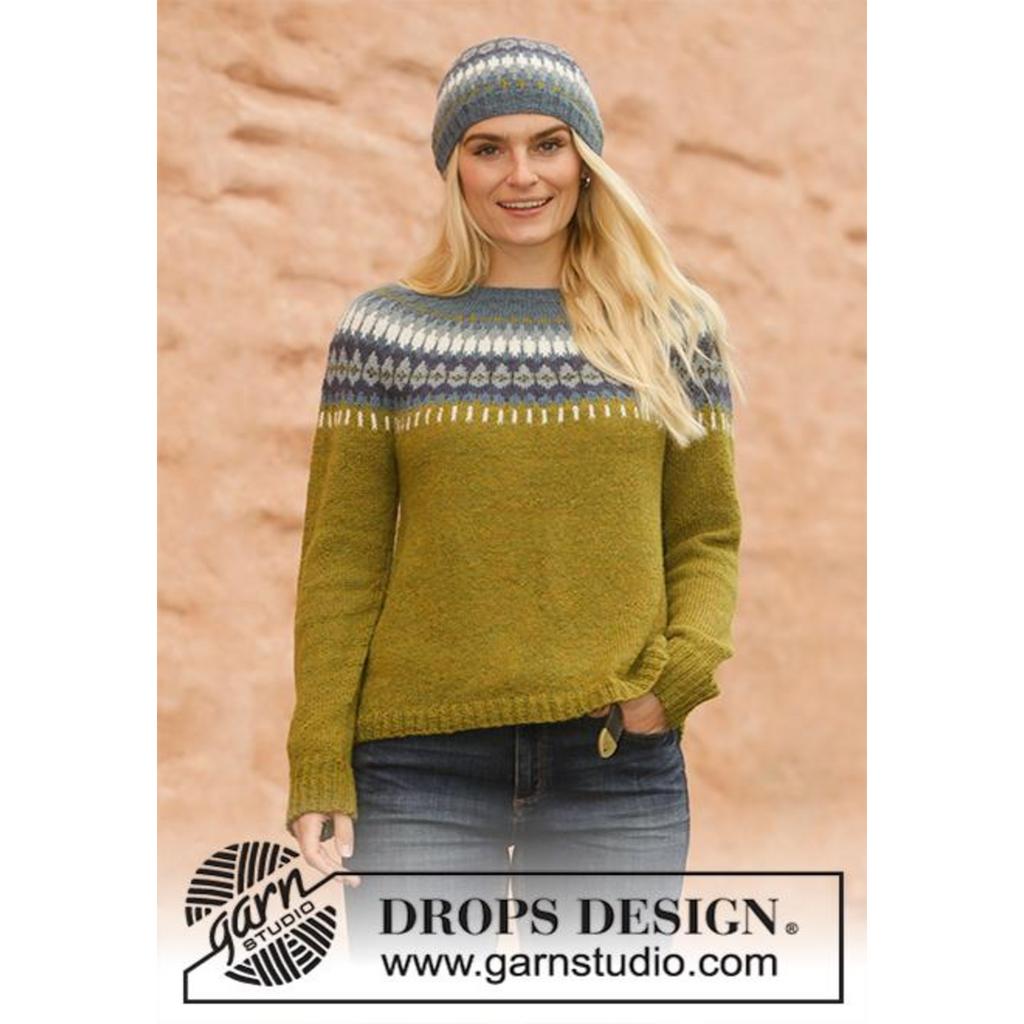 Pullover mit Rundpasse im Nordischen Muster Strickanleitung - Drops Design (PDF) bei bei bei bei bei bei bei Lieblingsgarn