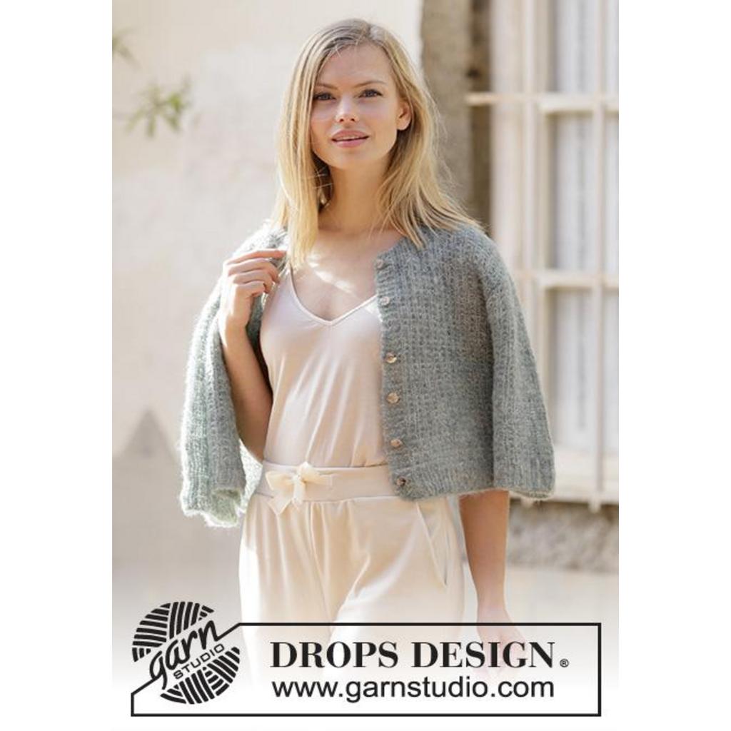 Strickjacke mit kurzen Ärmeln Strickanleitung - Drops Design (PDF) bei bei bei bei bei bei bei bei bei bei bei Lieblingsgarn