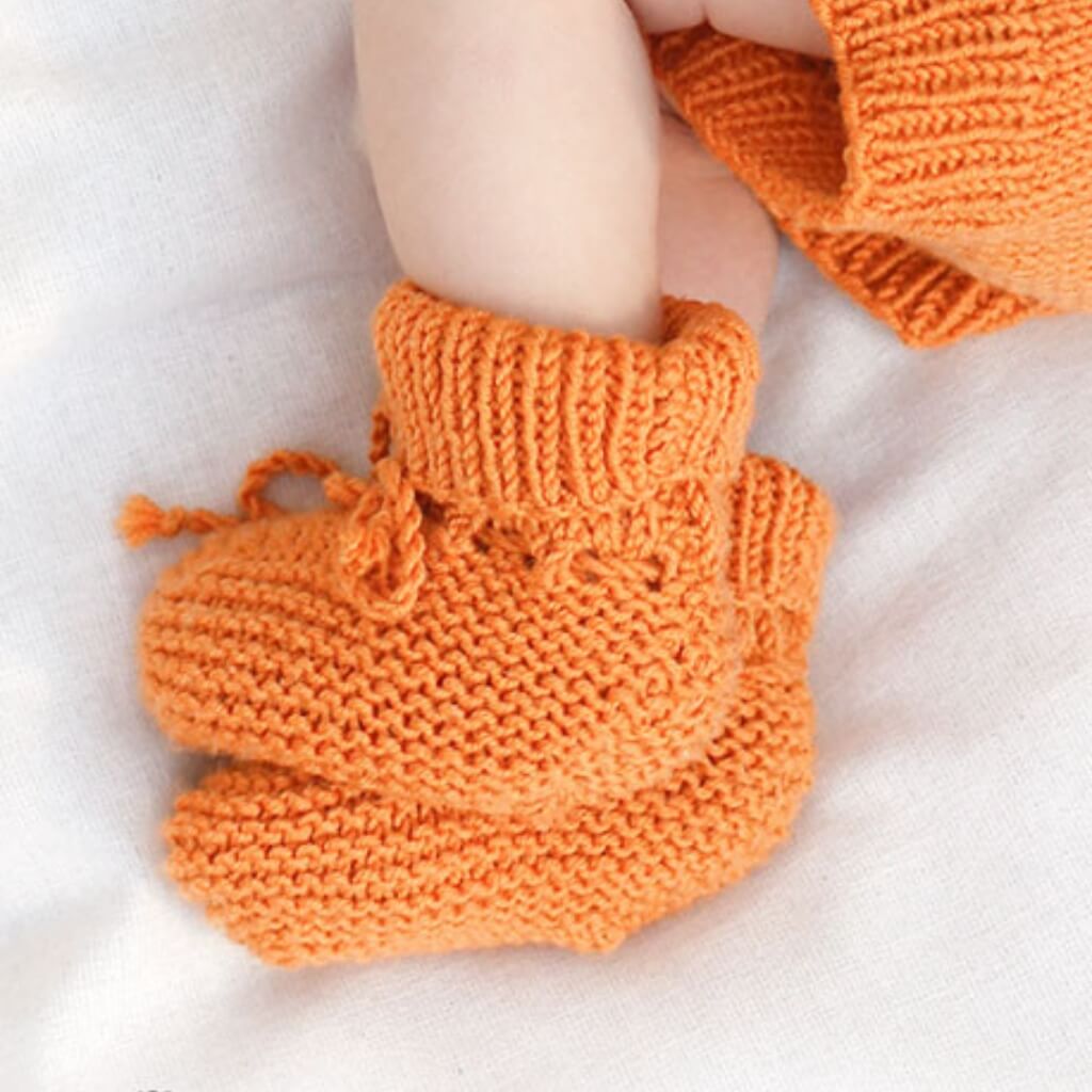 Drops Design Pattern Schuhe Orange Muffin Slippers Strickset - Drops (PDF) Lieblingsgarn