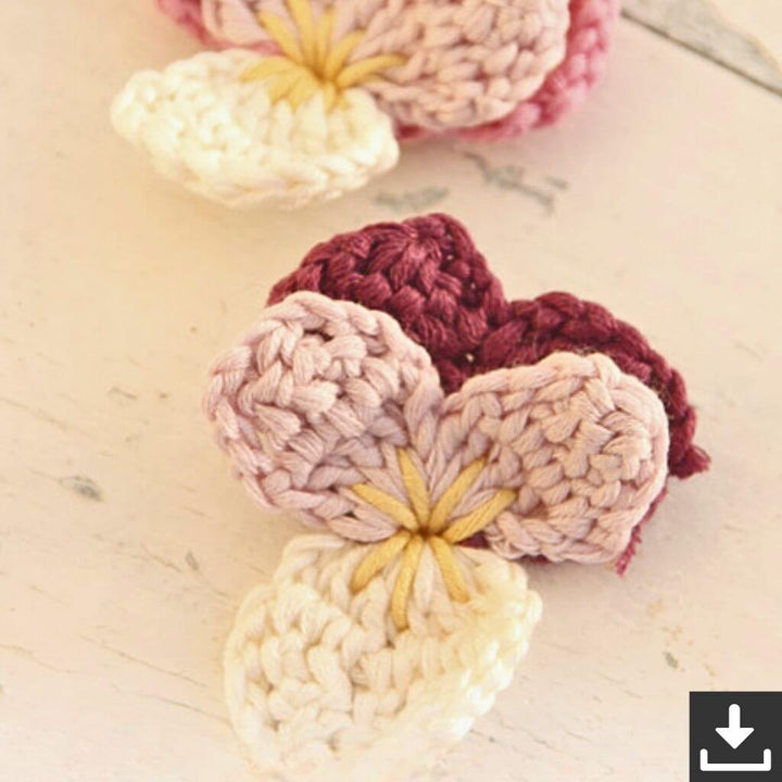 Drops Design Pattern Violet Dreams Blumen Häkelset - Drops Design (PDF) Lieblingsgarn
