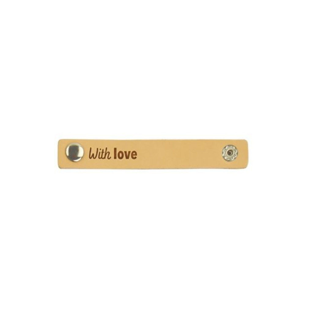 Durable Durable 2Stk. Lederlabel mit Drucknpof - "With Love" Lieblingsgarn