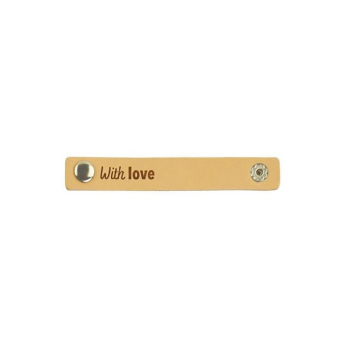 Durable Durable 2Stk. Lederlabel mit Drucknpof - "With Love" Lieblingsgarn
