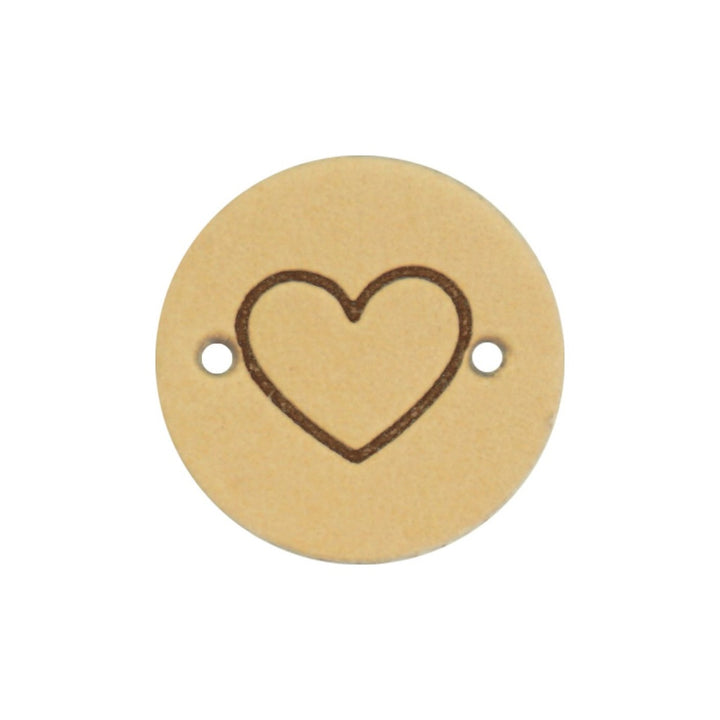 Durable Durable 2 Stk. runde Lederlabel - Herz Lieblingsgarn