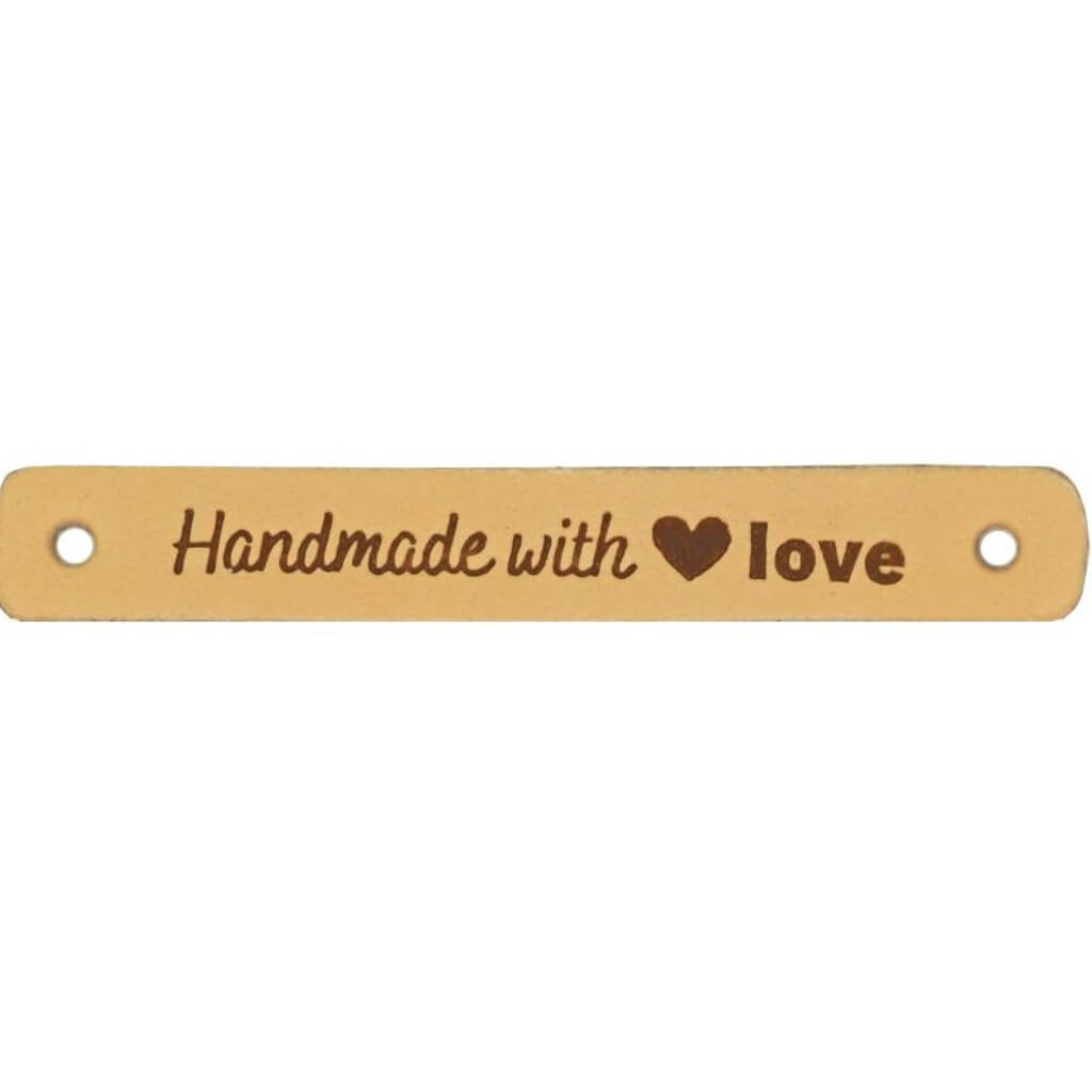 Durable 2 Stk. Lederlabel "Handmade with Love" bei bei bei bei bei bei bei bei bei bei bei bei Lieblingsgarn