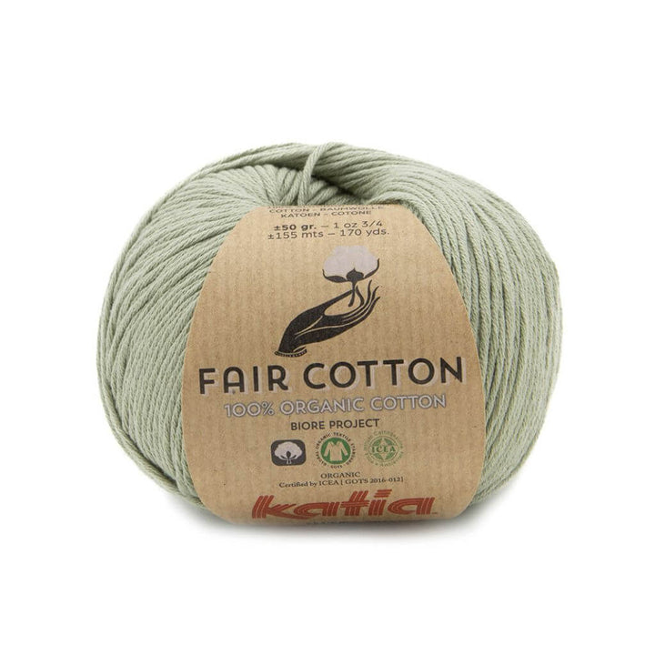 Katia Fair Cotton, Farbe 46 Blassgrün – Baumwolle bei Lieblingsgarn