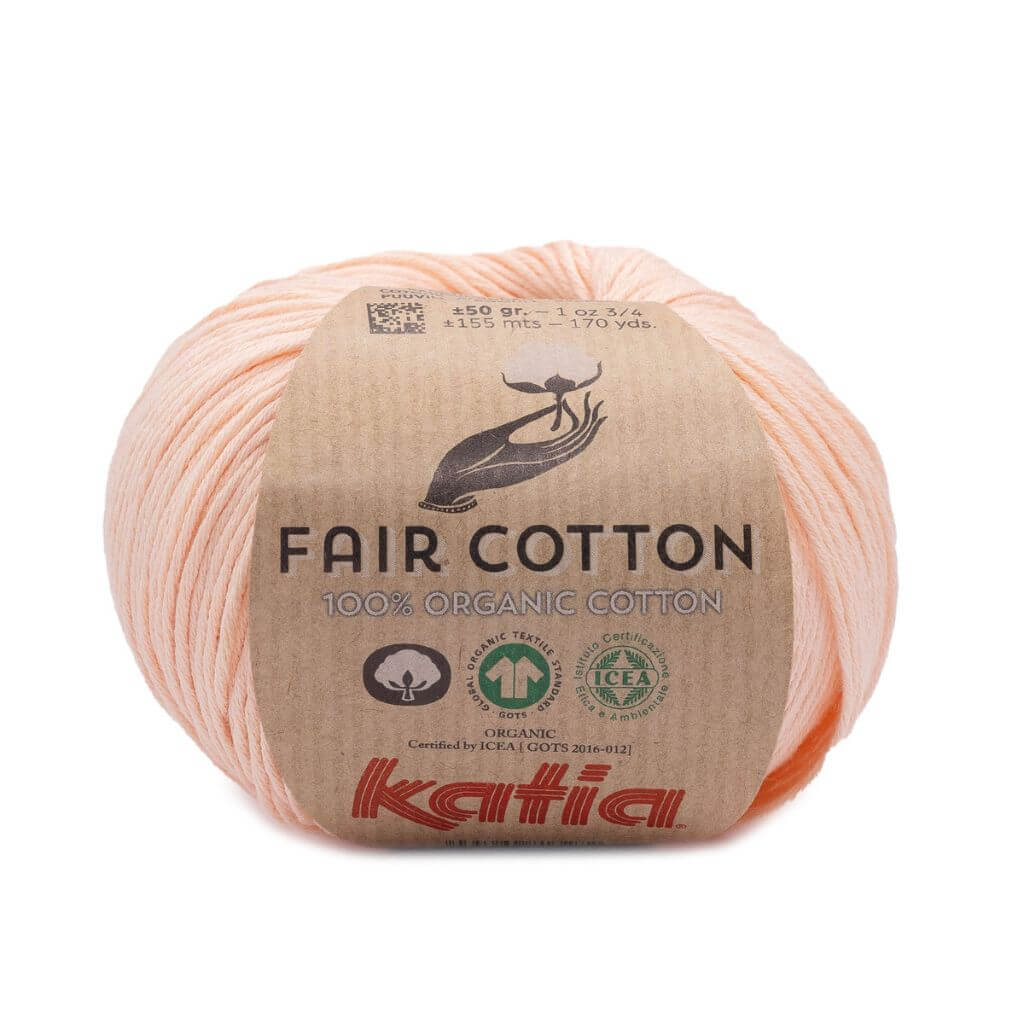 Katia Fair Cotton, Farbe 55 Helles Lachsrot – Baumwolle bei Lieblingsgarn