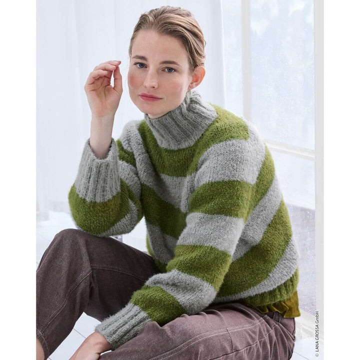 Lana Grossa Pattern Ringelpullover Top-Down Strickanleitung - Lana Grossa (Heft) Lieblingsgarn