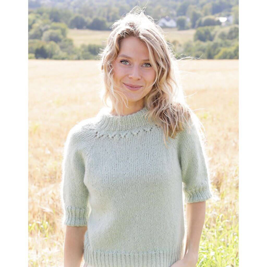 Drops Design Pattern Damen Pullover Fresh Mint Tea Strickset - Drops (PDF) bei bei bei bei bei bei bei bei Lieblingsgarn