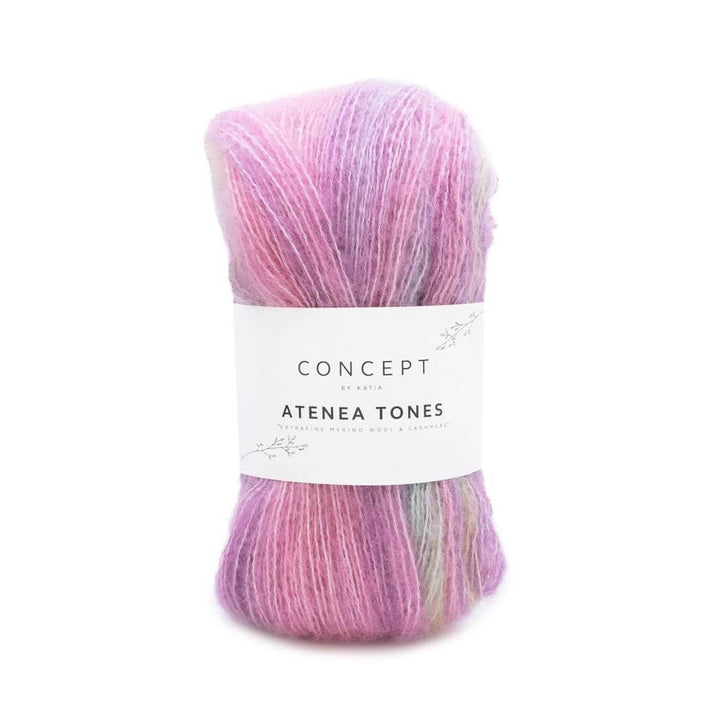 Katia 202-Lila-Wasserblau-Dotter Katia Atenea Tones Lieblingsgarn