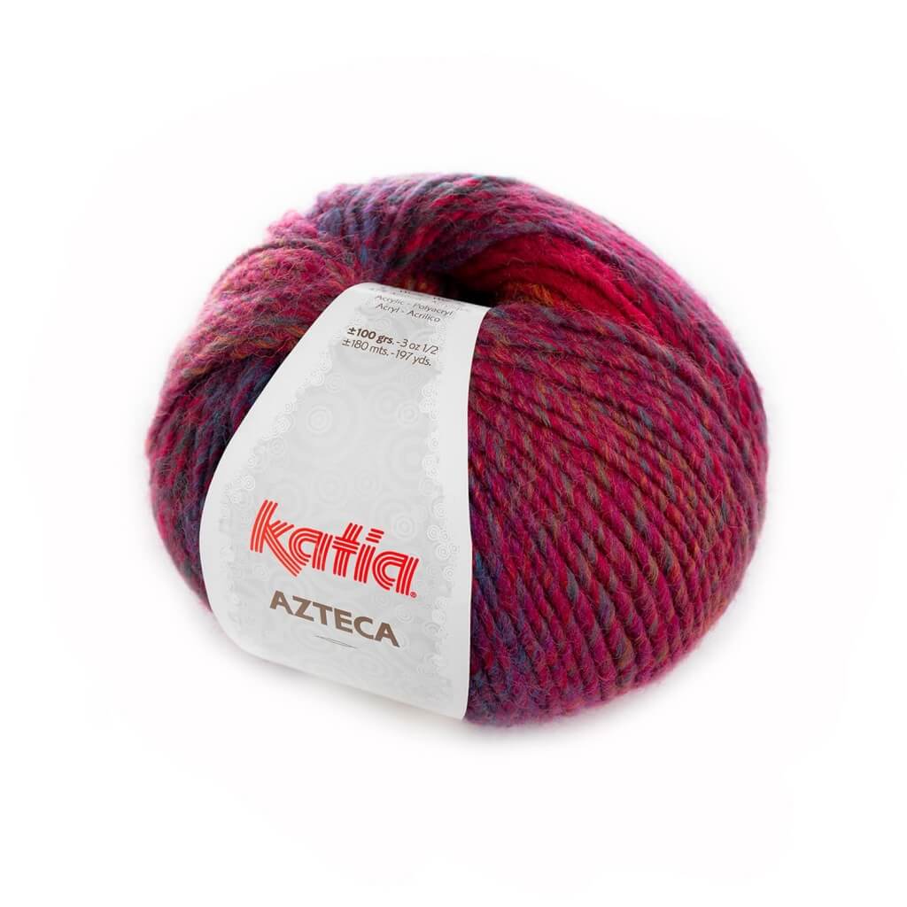 Katia Azteca, Farbe 7847 Weinrot Dunkelfuchsia Blau – Schurwolle und Synthetik bei Lieblingsgarn
