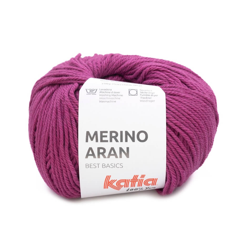 Katia Merino Aran, Farbe 105 Magenta – Schurwolle und Synthetik bei Lieblingsgarn